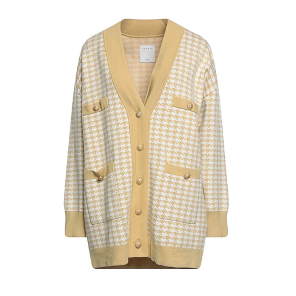 Sandro Dane Oversized Houndstooth Cardigan